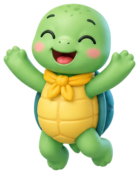 両手を上げてうれしそうにジャンプするTeki